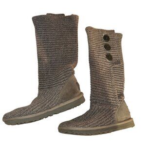 ugg austrailia tall gray sweater knit boots 8